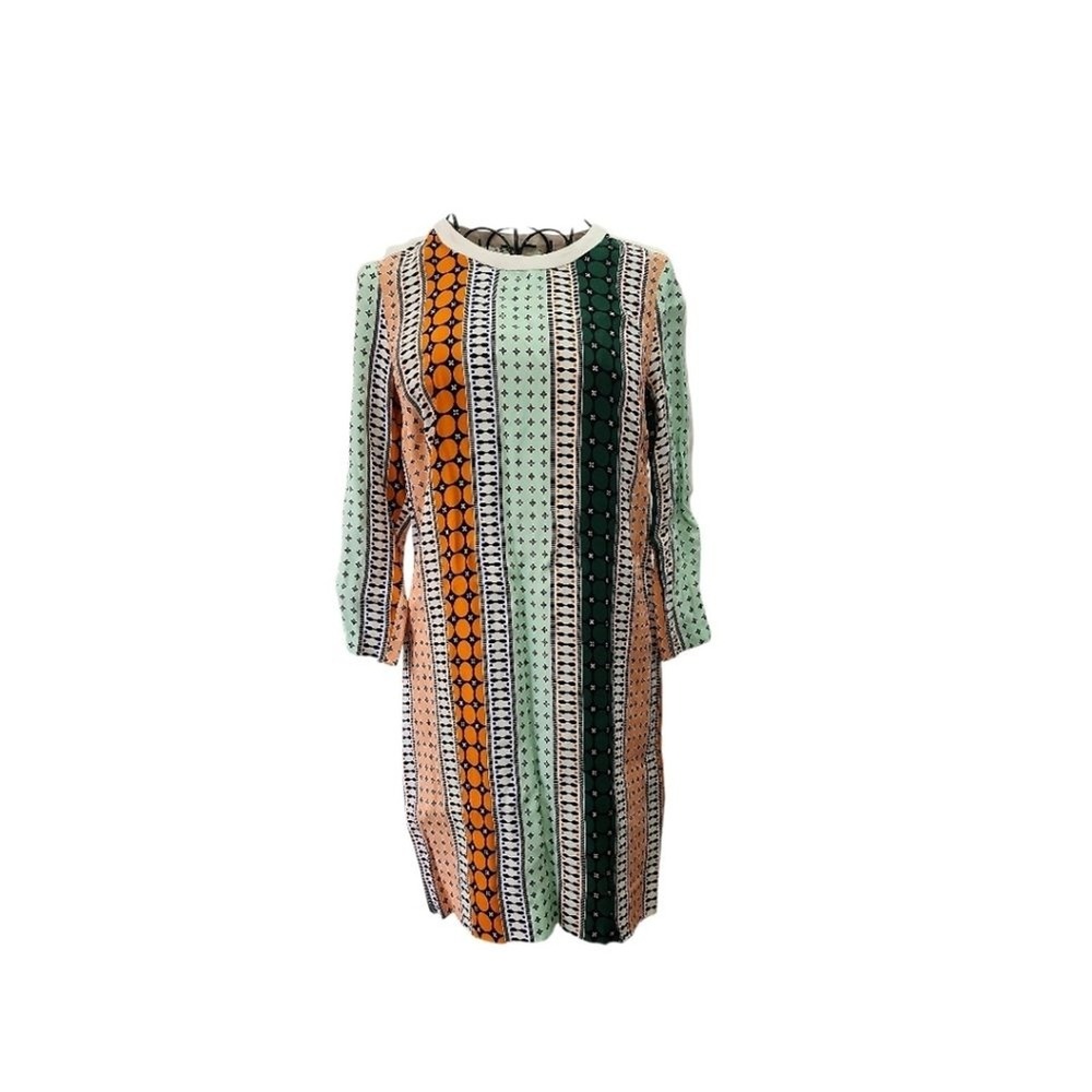 Sandro Shift Dress Womens (1) US XS - Multi Geometric Stripe Boho Chic Designer - Picture 2 of 13